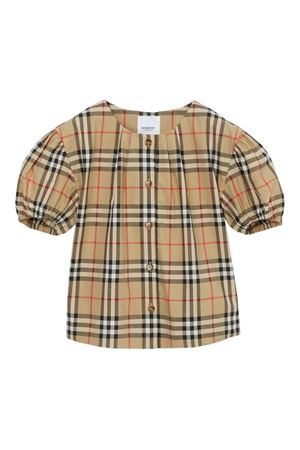 Beige cotton blouse BURBERRY KIDS | 8072346A7028